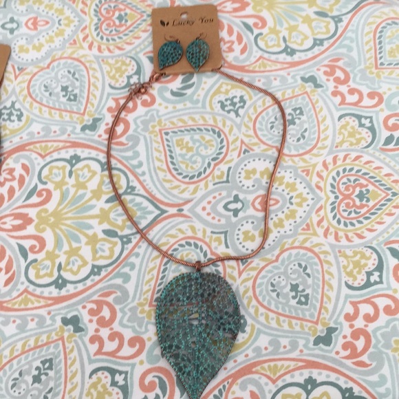 Patina Lucky You Necklace and Earring Set - Picture 1 of 3